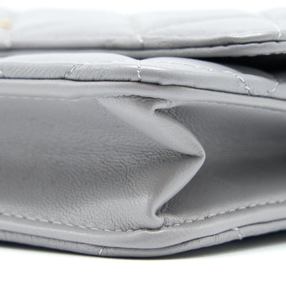 Chanel Pearl Crush Wallet on Chain Lambskin Light Grey  (Microchip)