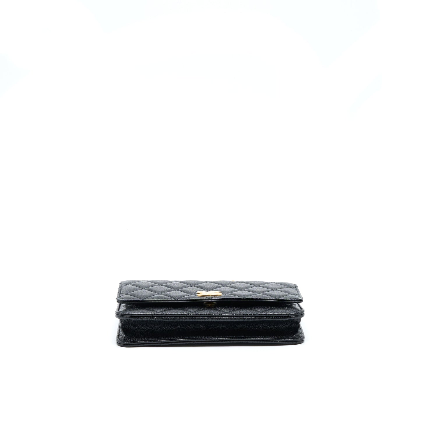 Chanel Letter Top Handle Wallet On Chain Caviar Black