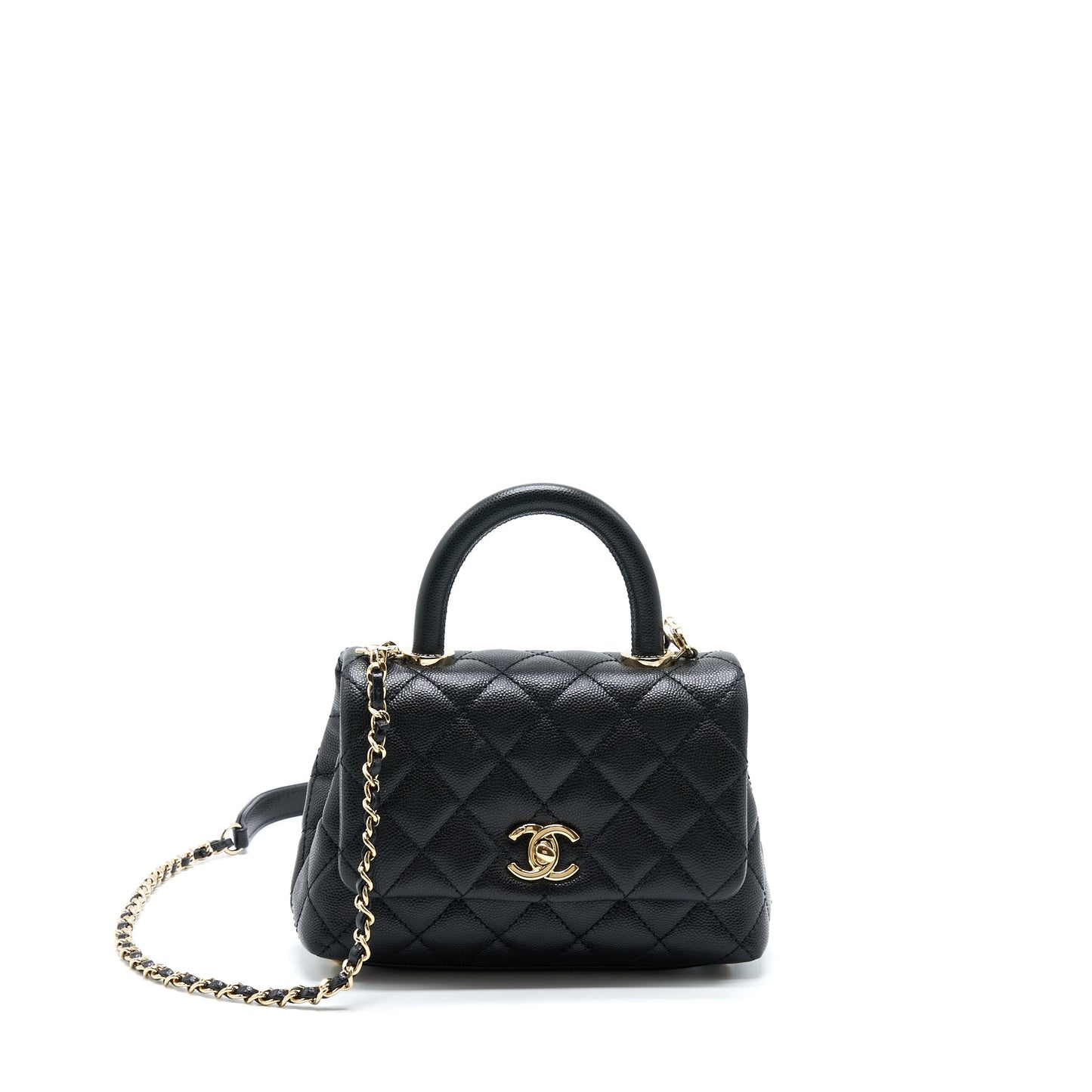 Chanel Mini Coco Handle Caviar Black L
