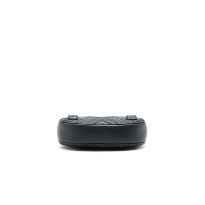 GUCCI GG MARMONT Matelasse Leather Belt Bag in Black 85cm