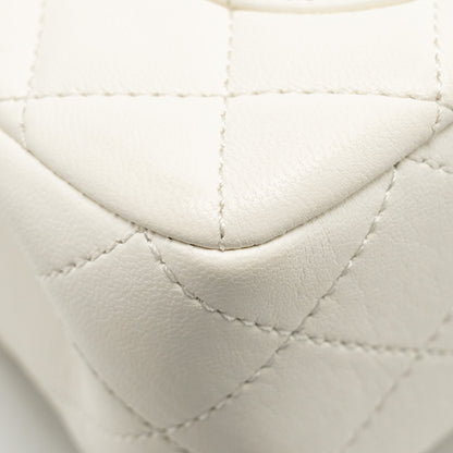 Chanel 23C Pearl Crush Mini Rectangular Flap Bag Lambskin White L (Microchip)