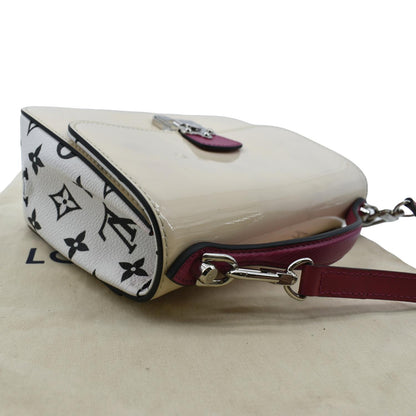 LOUIS VUITTON Cherrywood BB Patent Calfskin Leather Shoulder Bag Creme