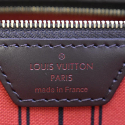 LOUIS VUITTON Neverfull MM Damier Ebene Tote Bag Brown