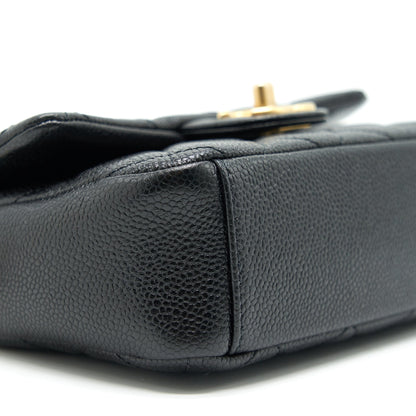 Chanel 21A Mini Square Flap Bag Caviar Black