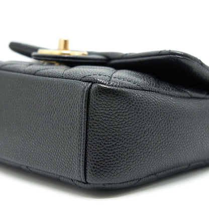 Chanel 21A Mini Square Flap Bag Caviar Black