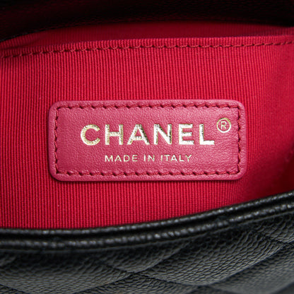 Chanel 21A Mini Square Flap Bag Caviar Black