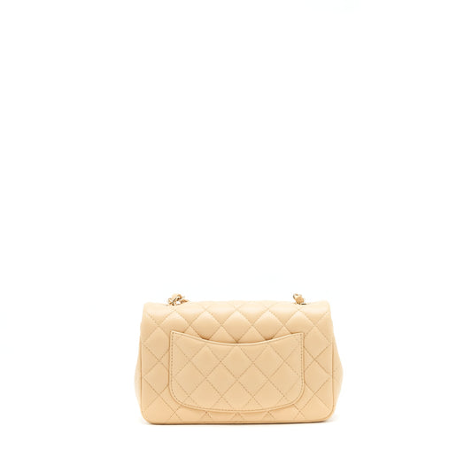 Chanel Mini Rectangular Lambskin Light Beige L