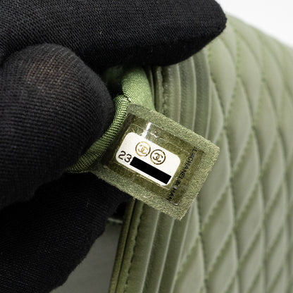 Chanel Medium boy bag lambskin green