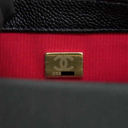 Chanel 21A Mini Square Flap Bag Caviar Black