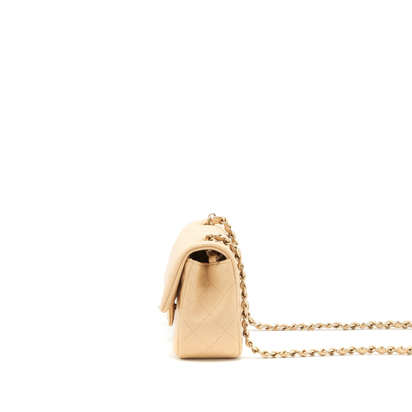 Chanel Mini Rectangular Lambskin Light Beige L
