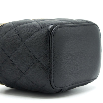 Chanel Mini Vanity With Chain Caviar Black L