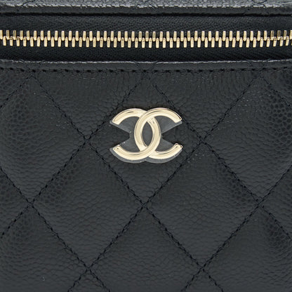 Chanel Mini Vanity With Chain Caviar Black L