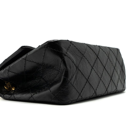 Chanel Mini 2.55 Reissue Flap Bag Aged Calfskin Black Brushed