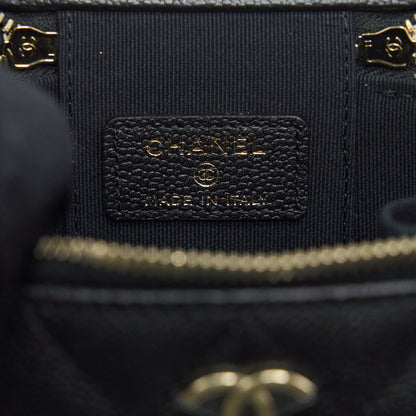 Chanel Mini Vanity With Chain Caviar Black L