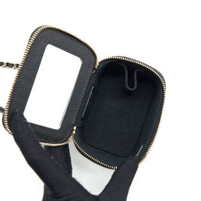 Chanel Mini Vanity With Chain Caviar Black L
