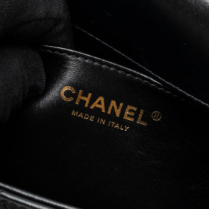 Chanel 24C gold crush flap bag calfskin black  (microchip)