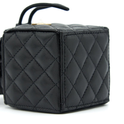 Chanel Mini Vanity Pouch With Chain Lambskin Black