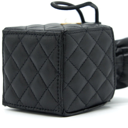 Chanel Mini Vanity Pouch With Chain Lambskin Black
