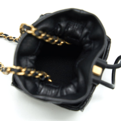 Chanel Mini Vanity Pouch With Chain Lambskin Black