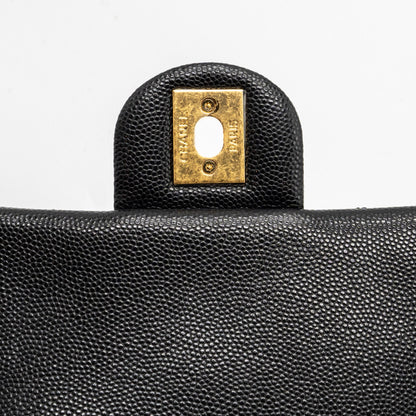 Chanel 23C flap bag with cc logo chain caviar black  (microchip)