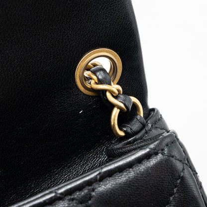 chanel pearl crush mini square flap bag lambskin black  (microchip)