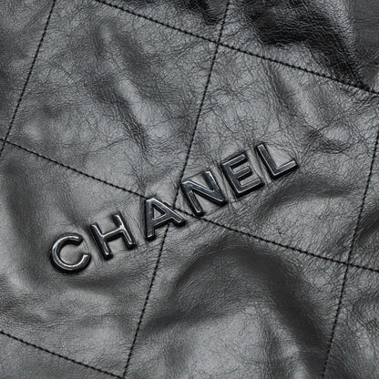 Chanel 22 backpack calfskin so black / black hardware (microchip)