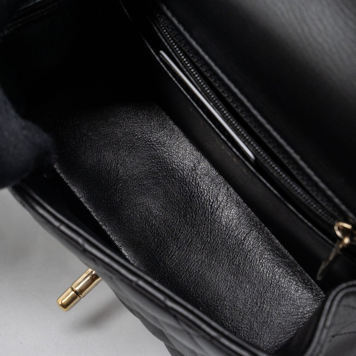 chanel mini square flap bag lambskin black