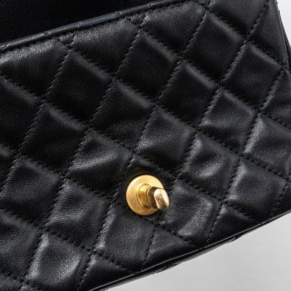 chanel pearl crush mini square flap bag lambskin black  (microchip)