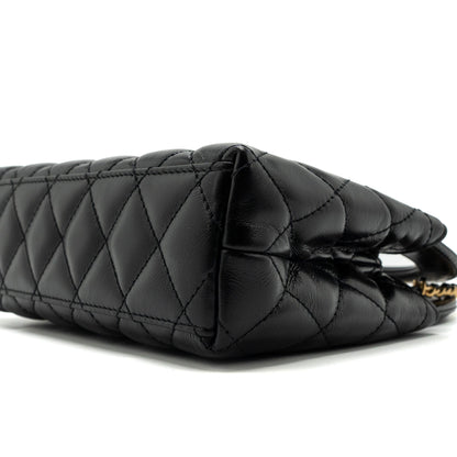 Chanel 23k Mini Shopping Tote Calfskin Black Brushed (Microchip)