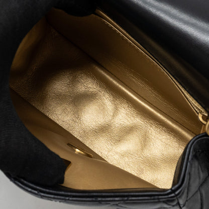 chanel pearl crush mini square flap bag lambskin black  (microchip)