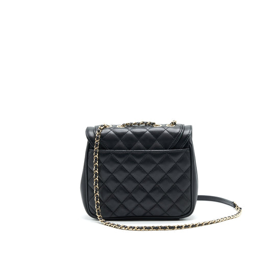Chanel Square Flap Bag Lambskin In Black