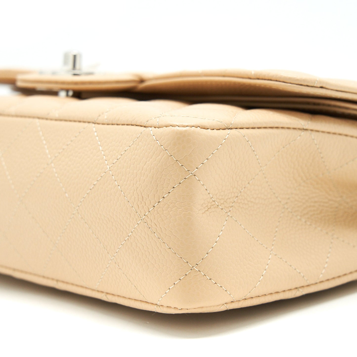 Chanel Medium Classic Double Flap Bag Caviar Beige