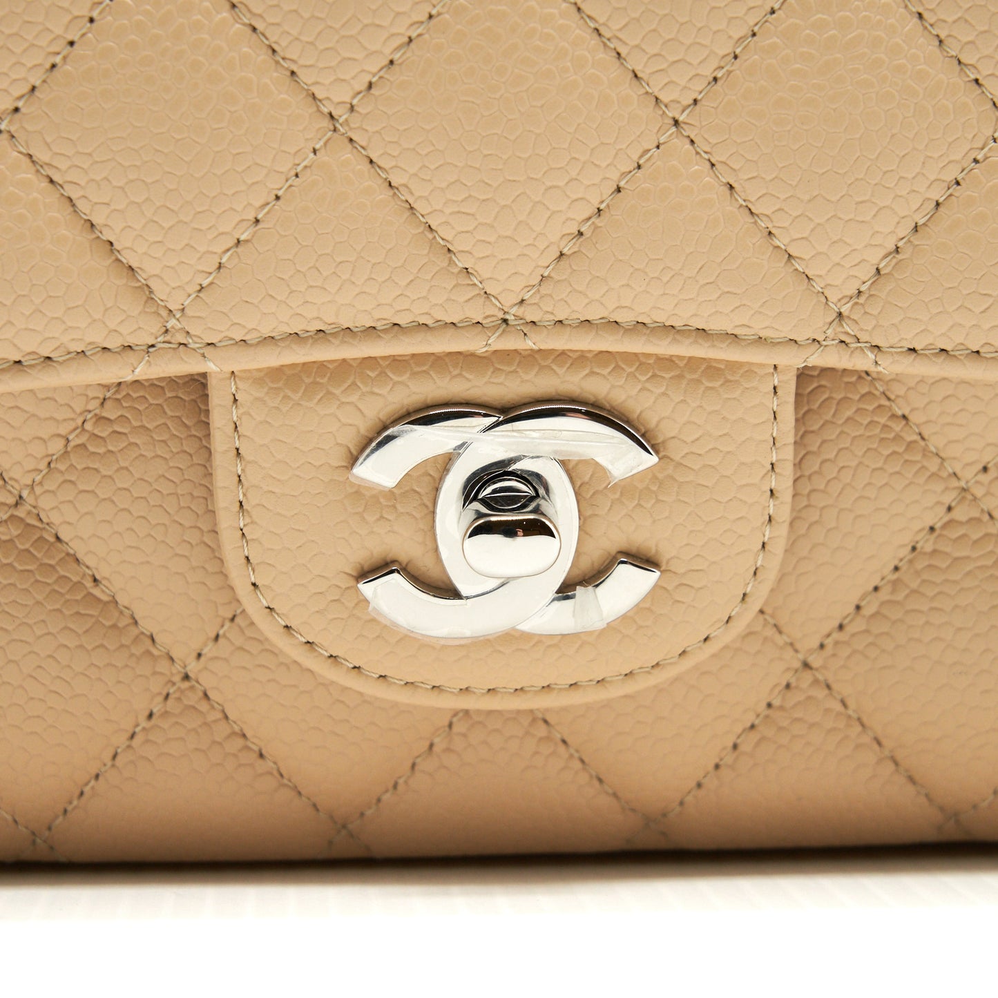Chanel Medium Classic Double Flap Bag Caviar Beige
