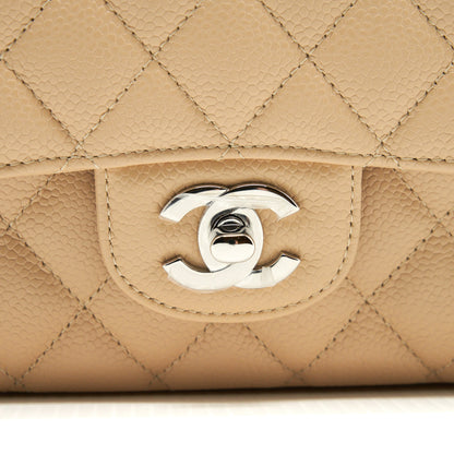 Chanel Medium Classic Double Flap Bag Caviar Beige