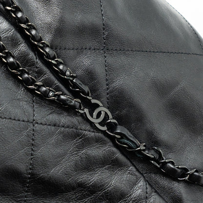 Chanel 22 backpack calfskin so black / black hardware (microchip)