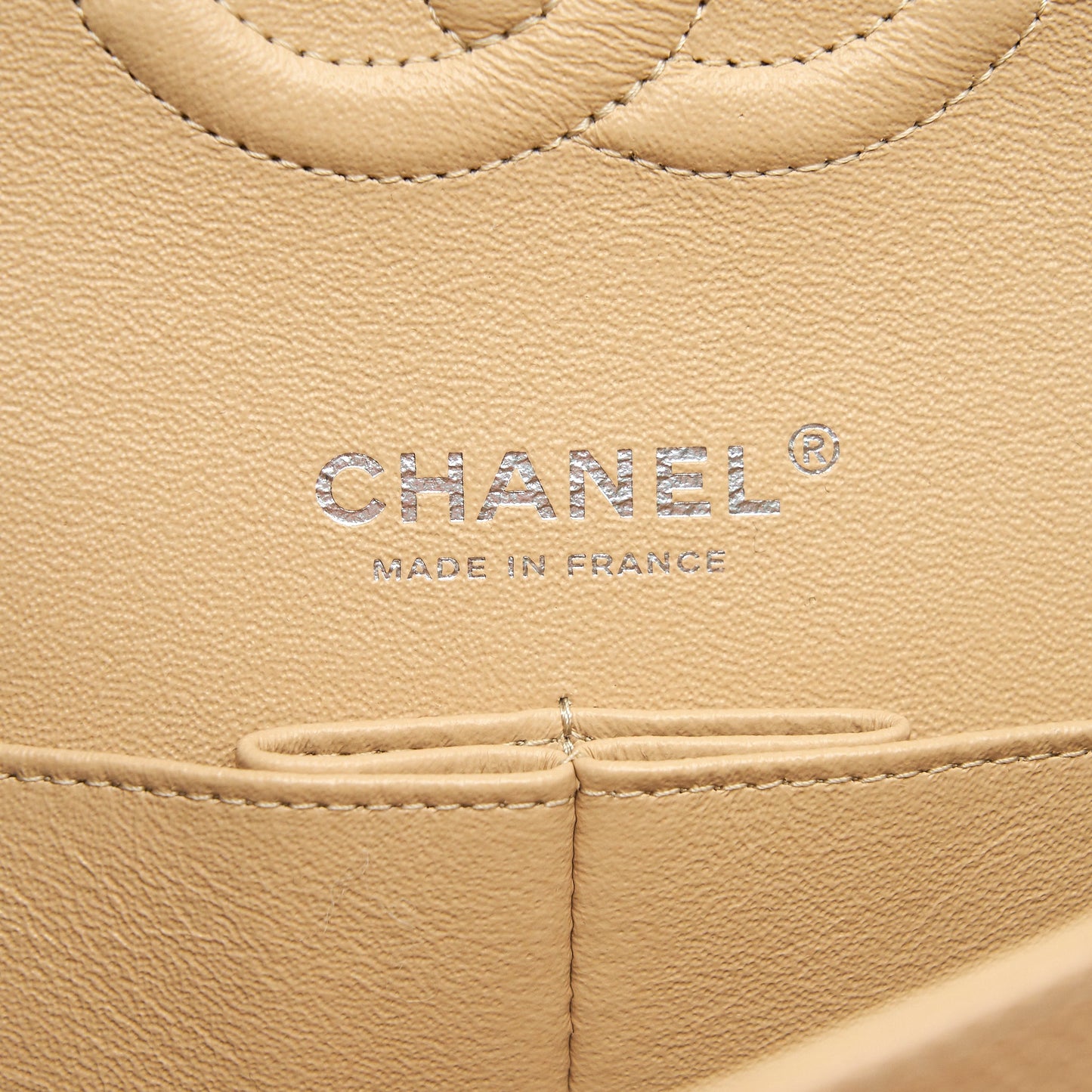 Chanel Medium Classic Double Flap Bag Caviar Beige