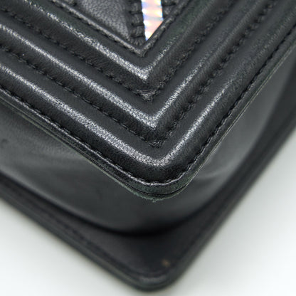 Chanel Medium Boy Chevron Lambskin Black/Silver