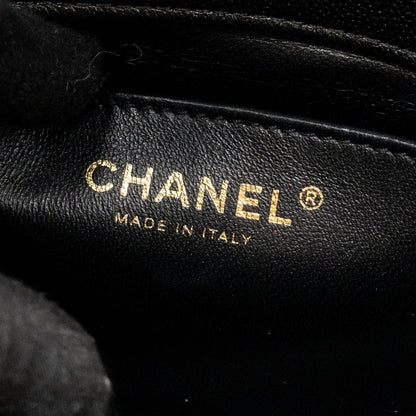 Chanel 22A Round Boy Messenger Bag Caviar Black  (Microchip)