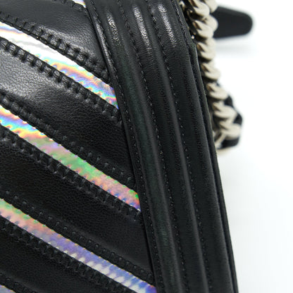 Chanel Medium Boy Chevron Lambskin Black/Silver