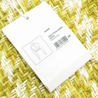 Chanel 22B Size 34 Jacket Wool/Silk Green/Ecru