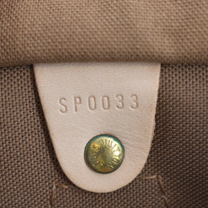 LOUIS VUITTON Speedy 25 Monogram Canvas Satchel Bag Brown