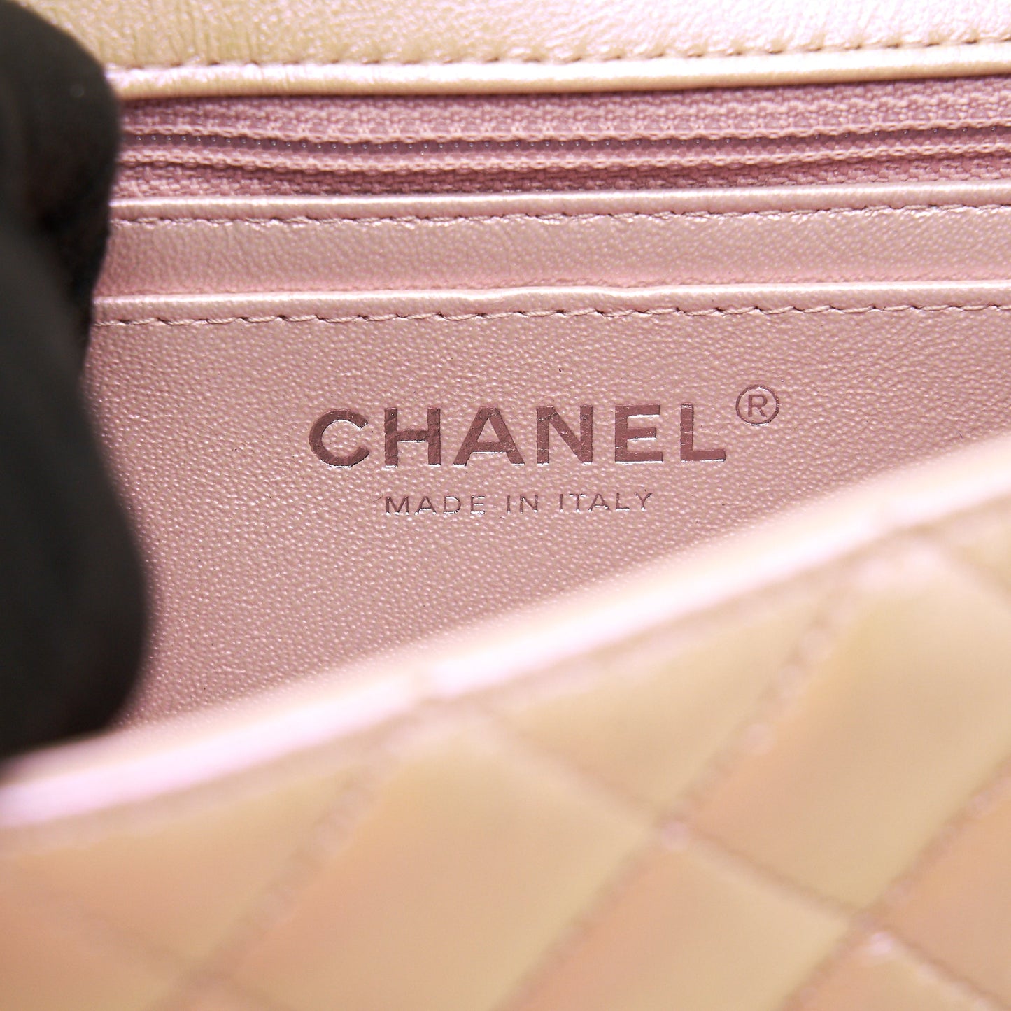 Chanel 21k Iridescent Mini Rectangular Calfskin Pink