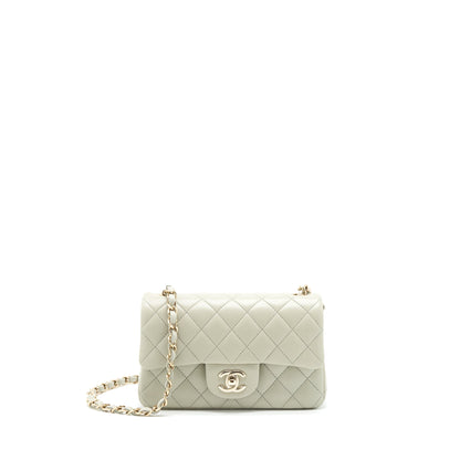 Chanel mini rectangular flap Bag Lambskin Light Grey L