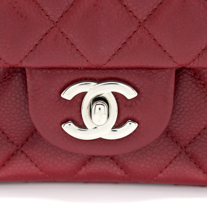 Chanel Mini Rectangular Flap Bag Caviar Red