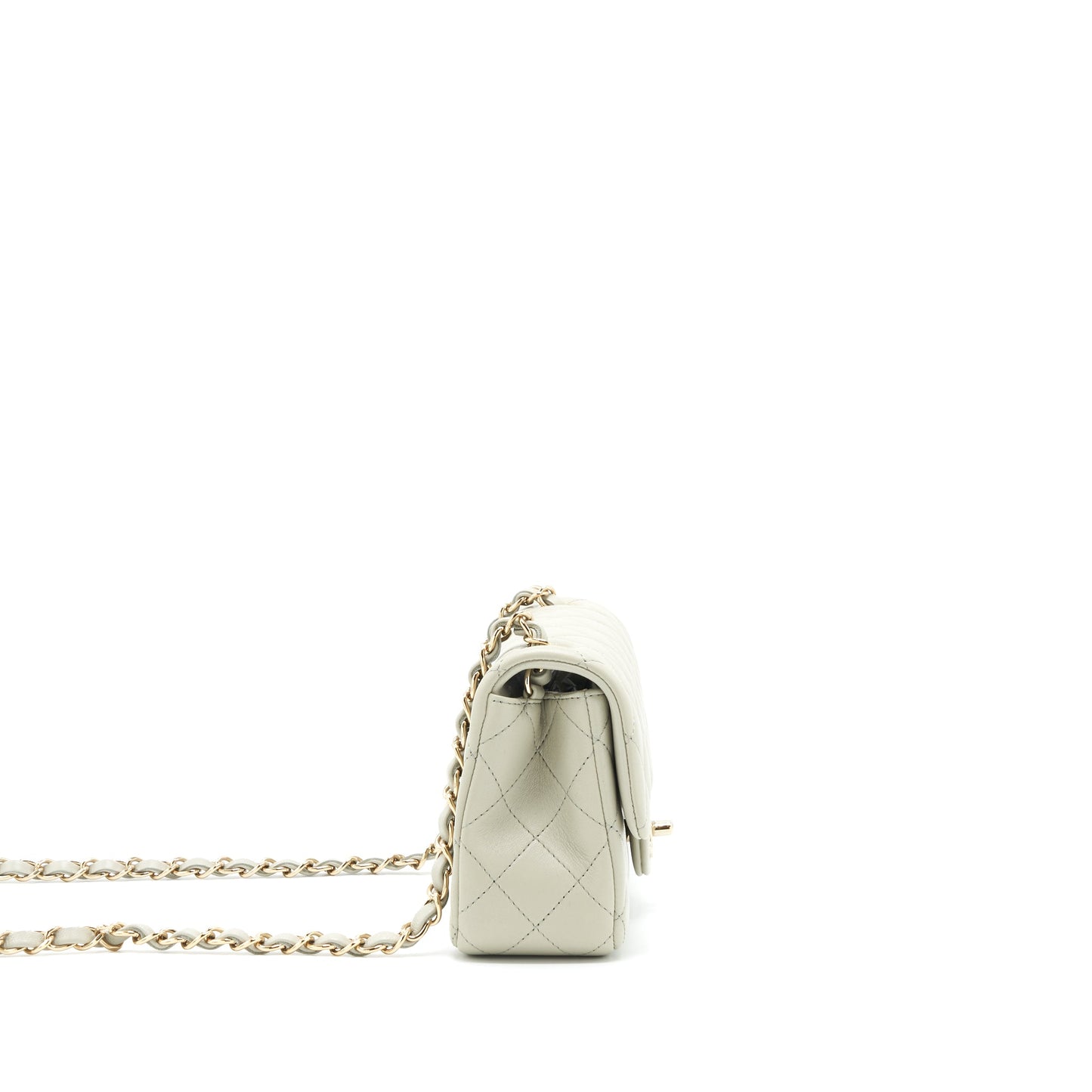 Chanel mini rectangular flap Bag Lambskin Light Grey L