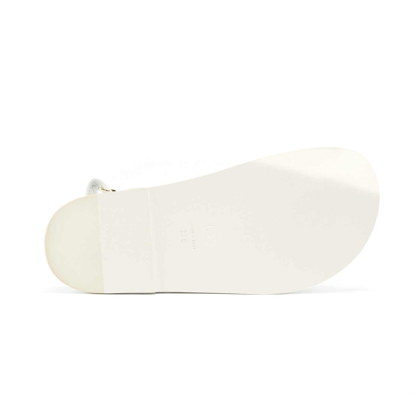 CHANEL DAD SANDALS SIZE36 LEATHER SANDAL WHITE