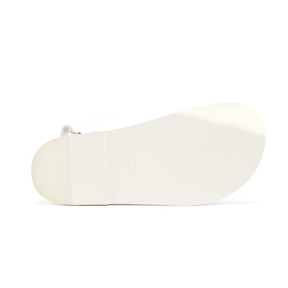 CHANEL DAD SANDALS SIZE36 LEATHER SANDAL WHITE