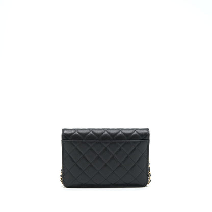 Chanel 2 In 1 Wallet On Chain Caviar Black