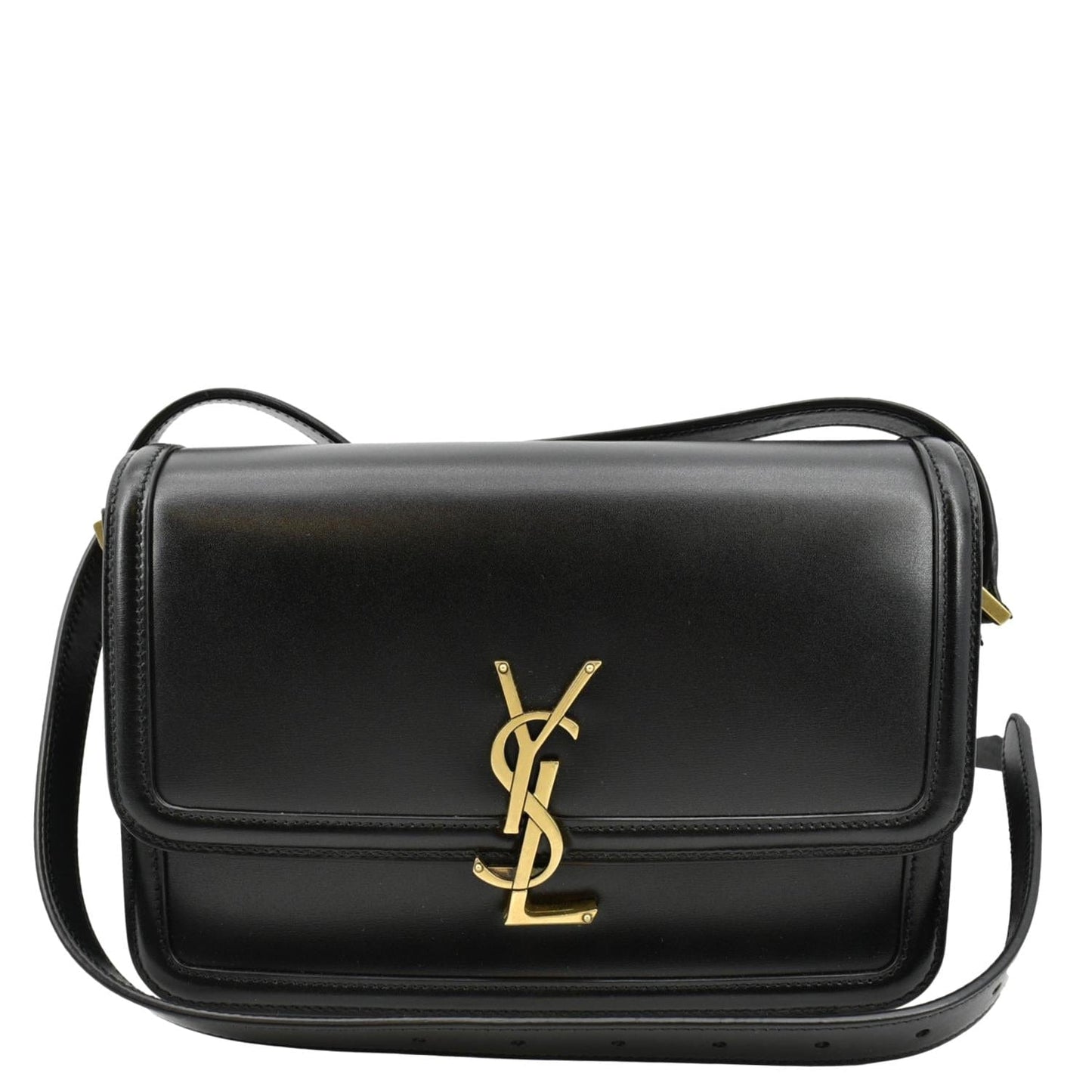 YVES SAINT LAURENT Solferino Medium Leather Shoulder Bag Black