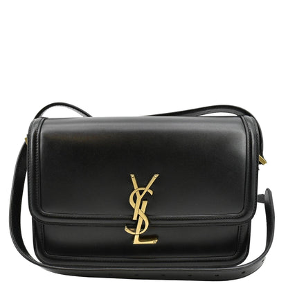 YVES SAINT LAURENT Solferino Medium Leather Shoulder Bag Black